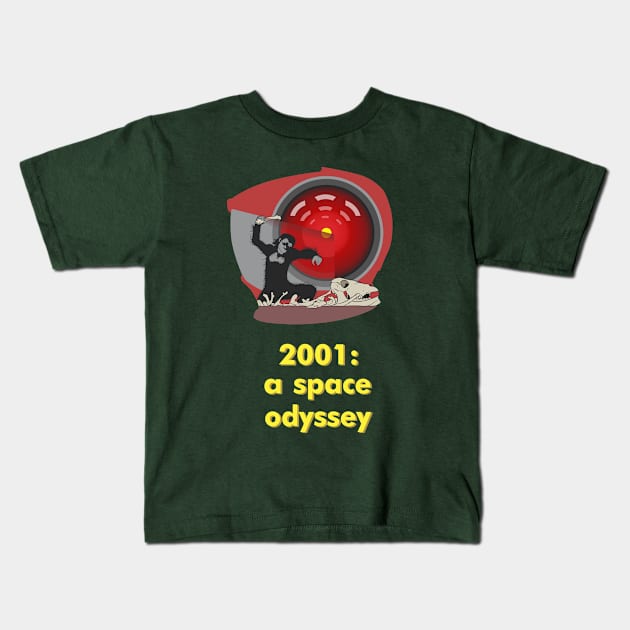 2001: thinking in a space odyssey Kids T-Shirt by atizadorgris